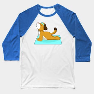 Dog Yoga Fitness Gymnastics Baseball T-Shirt